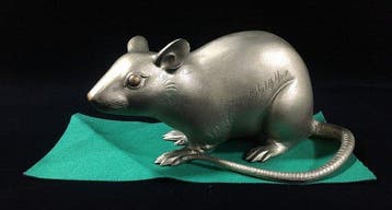 Vintage Japanese Metal Zodiac Figurine Set - Bronze Rat by