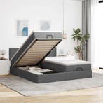 vidaXL Ottoman bed met matrassen 180x200cm stof donkergrijs, Verzenden, Nieuw