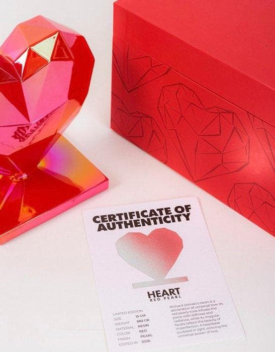 Richard Orlinski (1966) - Heart Red Pearl (S. Valentine), Antiquités & Art, Art | Peinture | Moderne