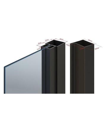 OUTLET: Stalen Binnendeur - Zwart - 4 Vlaks rond - Mat glas, Minder dan 80 cm, Binnendeur, Nieuw, Metaal