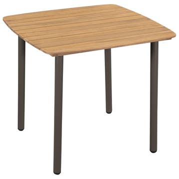 vidaXL Tuintafel 80x80x72 cm massief acaciahout en staal, Verzenden