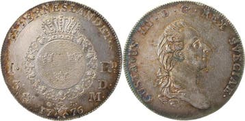 Schweden Riksdaler 1776 fast unzirkuliert David 1735 Gust..., Verzenden, België