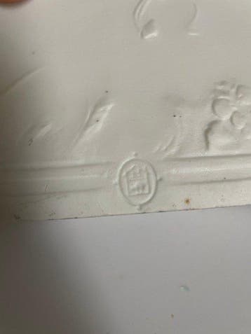 sculptuur, white bisque porcelain figurine of a farmer with, Antiek en Kunst