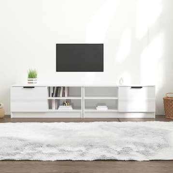 vidaXL Tv-meubels 2 st 80x35x36,5 cm bewerkt hout hoogglans, Verzenden, Nieuw