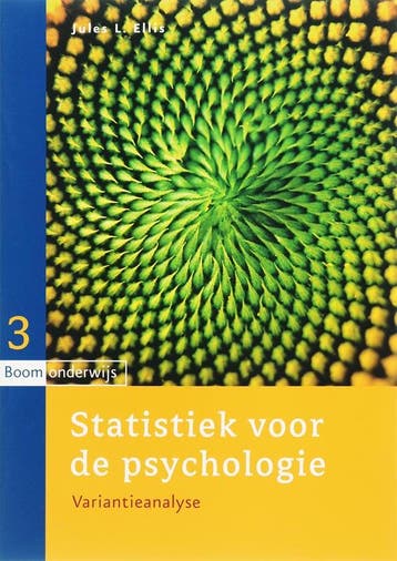 Statistiek voor de psychologie 3 Variantieanalyse J.L. Ellis, Boeken, Verzenden, Gelezen, J.L. Ellis