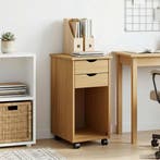 vidaXL Rollende kast HoningBruin 34 x 39 x 65,5 cm Massief, Verzenden, Nieuw