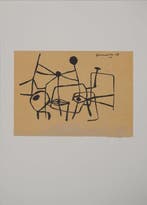Corneille (1922-2010) - Composition surréaliste aux trois, Antiquités & Art