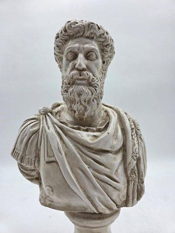 sculptuur, Marco Aurelio - 31 cm - marmerpoeder