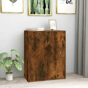vidaXL Dressoir 60x30x75 cm bewerkt hout gerookt, Verzenden