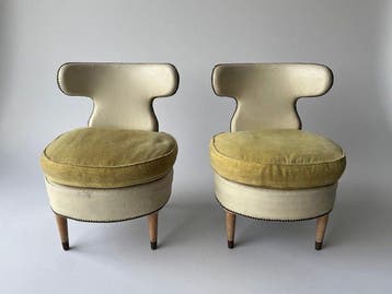 Stoel (2) - Set van twee gebogen slipperstoelen van Rafael, Nieuw