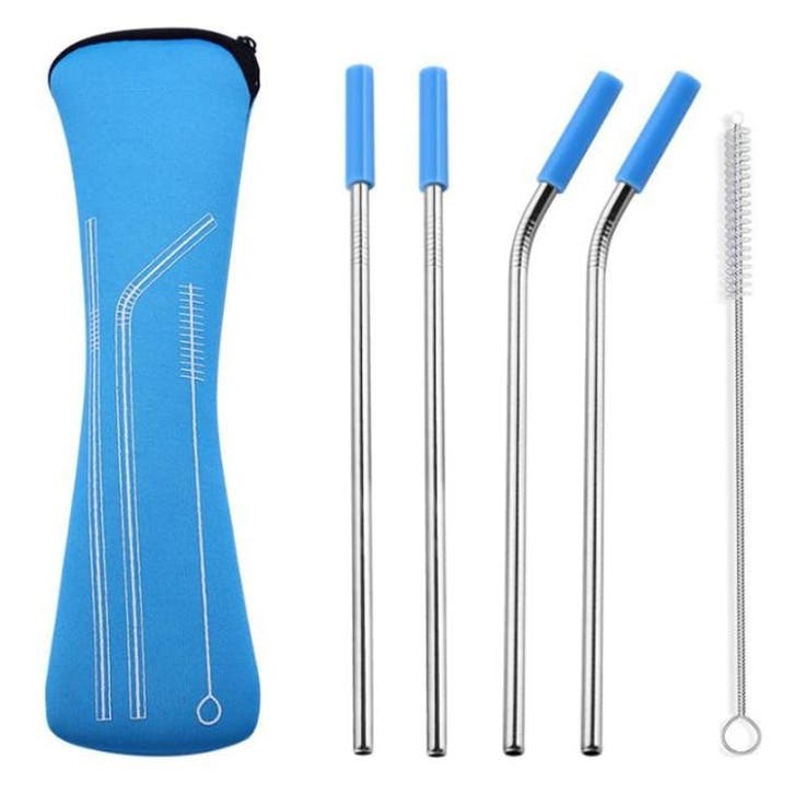 Fako Bijoux - RVS Rietjes - 4 Stuks - 2 x Recht & 2 x, Huis en Inrichting, Keuken | Bestek, Verzenden