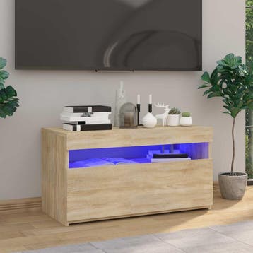 vidaXL Tv-meubel met LED-verlichting 75x35x40 cm sonoma, Verzenden
