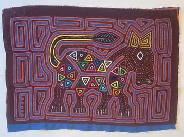 Broderie - Âne couronné - Kuna - Mola - Panama (Sans prix de
