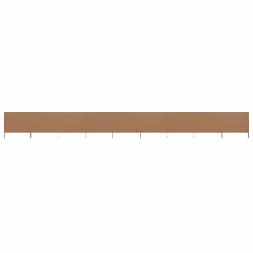 vidaXL Windscherm 9-panelen 1200x120 cm stof taupe, Verzenden
