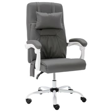 vidaXL Kantoormassagestoel kunstleer grijs, Verzenden, Nieuw