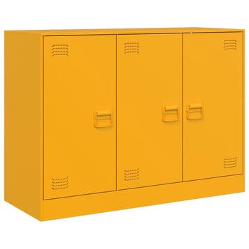 Industrieel dressoir (mosterdgeel) | Retour deal | -34%, Huis en Inrichting, Verzenden, 50 tot 100 cm, Zo goed als nieuw, Metaal