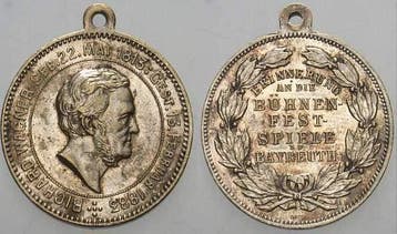 Verzilverte brons medaille Personenmedaille Wagner, Richa..., Verzenden