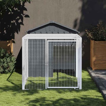vidaXL Kippenhok met ren antraciet 117x201x123 cm, Verzenden, Nieuw