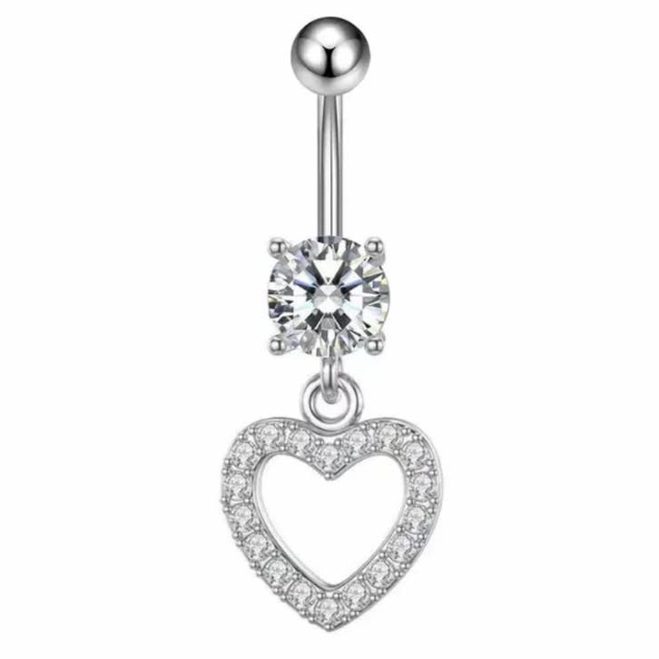 Fako Bijoux - Navelpiercing - Hart Met Strass - Kristal -, Bijoux, Sacs & Beauté, Piercings, Envoi