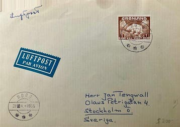 Groenland 1944/1956 - Ansichtkaart uit IJsland en enveloppen