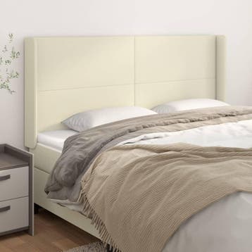 vidaXL Hoofdbord met randen 163x16x118/128 cm kunstleer, Verzenden
