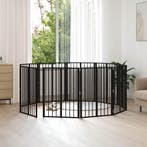 vidaXL Hondendeur 10 pcs Zwart 60 x 80 cm Gegevens staal, Verzenden, Nieuw