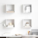 vidaXL Wandschappen kubus 4 st 26x15x26 cm wit, Verzenden, Nieuw