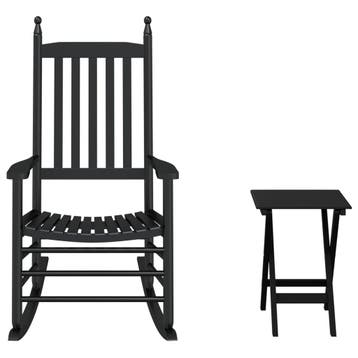 vidaXL Schommelstoel met inklapbare tafel massief, Verzenden, Nieuw