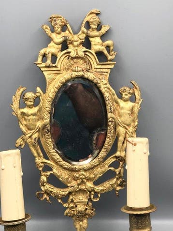 Applique murale - Miroir - Bronze