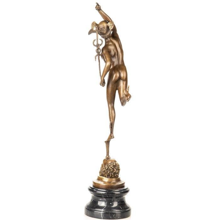 Figuur - Bronzefigur Hermes 60 CM - Brons, Marmer, Antiek en Kunst, Curiosa en Brocante