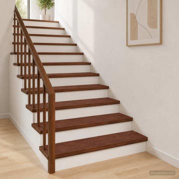 vidaXL Trap Tread 4 st 80 x 30 x 2 cm Donkerbruin Massief, Bricolage & Construction, Verzenden