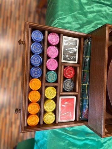 Bordspel - Roulette - Hout en verguld metaal, Antiek en Kunst