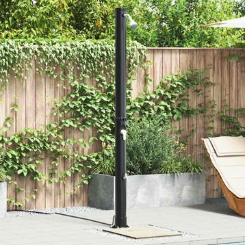 vidaXL Buiten Zonne-douche 20 l PVC en Aluminium Zwart, Verzenden, Nieuw