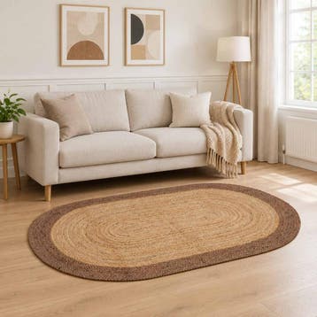 vidaXL Gebied Tapijt Grijs 152 x 245 cm Jute, Maison & Meubles, Verzenden