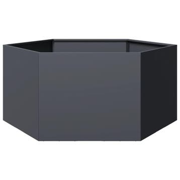 vidaXL Plantenbak zeshoek 104x90x45 cm staal, Tuin en Terras, Verzenden, Nieuw