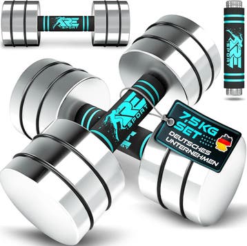 Dumbells set - Gewichten set - Halterset - Gietijzer - 2x7,5, Verzenden, Nieuw