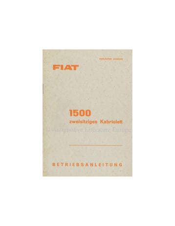 1959 FIAT 1500 CABRIOLET INSTRUCTIEBOEKJE DUITS