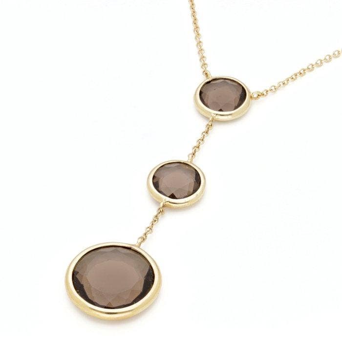 Halsketting - 18 karaat Geel goud - Rookkwarts, Bijoux, Sacs & Beauté, Colliers