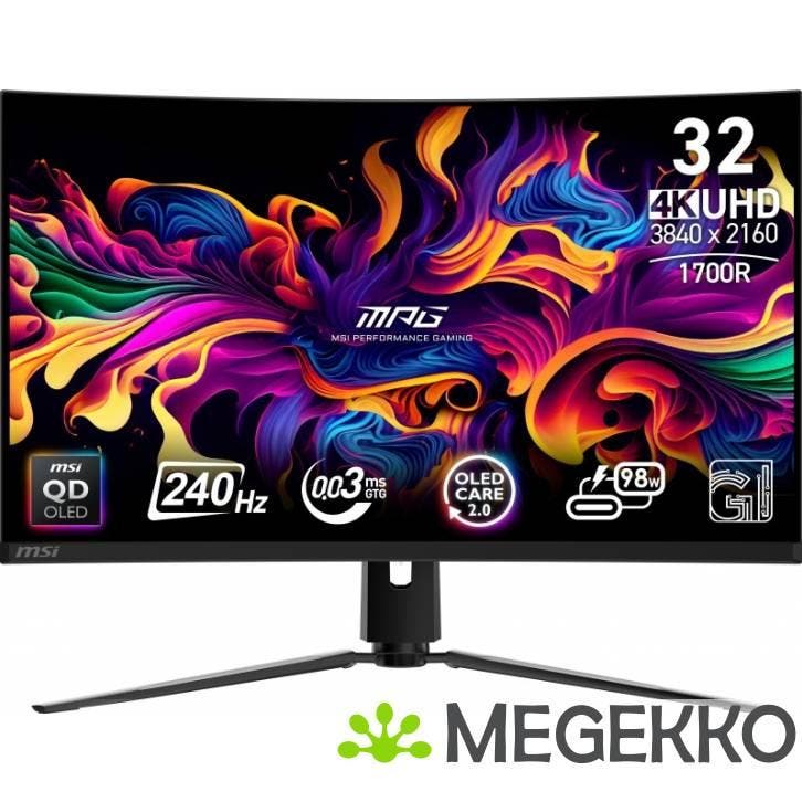 MSI MPG 321CURX QD-OLED Ultra HD 32  Curved Oled monitor, Computers en Software, Overige Computers en Software, Nieuw, Verzenden