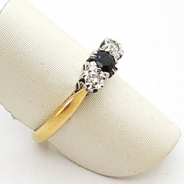 Ring - 18 karaat Geel goud - 0.12ct. tw. Diamant