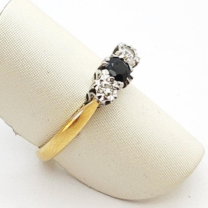 Ring - 18 karaat Geel goud - 0.12ct. tw. Diamant, Bijoux, Sacs & Beauté, Bagues
