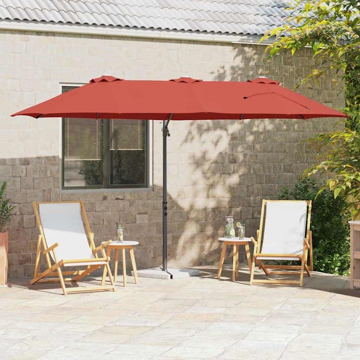 vidaXL Parasol Terracotta 372 x 198 x 243 cm Polyester en, Tuin en Terras, Parasols, Nieuw, Verzenden