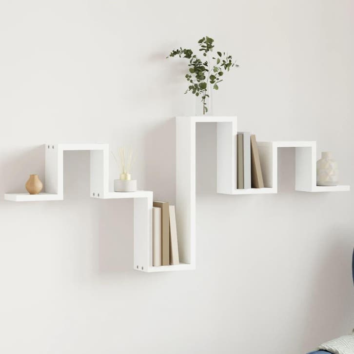 vidaXL Wandschap 104,5x10x43 cm bewerkt hout wit, Huis en Inrichting, Kasten | Wandmeubels, Nieuw, Verzenden