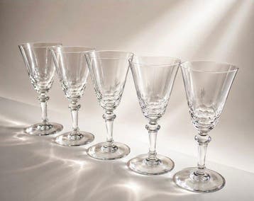 Baccarat - Verre à vin - Écaille épi - cristal taillé