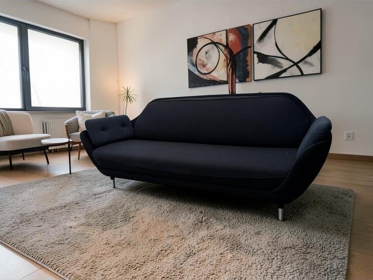 Fritz Hansen Favn Sofa - Zwarte Bank - Uitstekende Staat, Antiek en Kunst, Antiek | Meubels | Stoelen en Sofa's, Verzenden