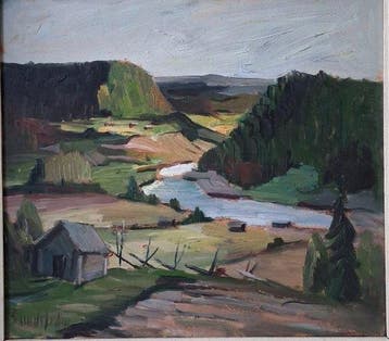 Carl Sundström (XX) - Flusslandschaft und Naturidylle