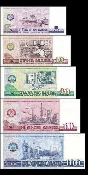 Allemagne, République Démocratique (RDA). - 5, 10, 20, 50, Timbres & Monnaies, Billets de banque | Europe | Billets non-euro