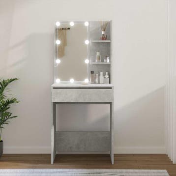 vidaXL Kaptafel met LED-verlichting 60x40x140 cm betongrijs, Huis en Inrichting, Verzenden, Nieuw