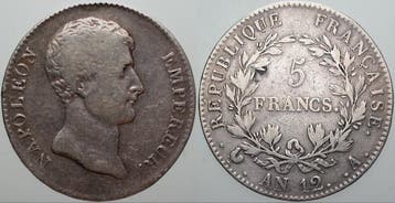 5 Francs An 12 A Paris Frankreich Napoleon I 1804-1814, 1815, Verzenden, België