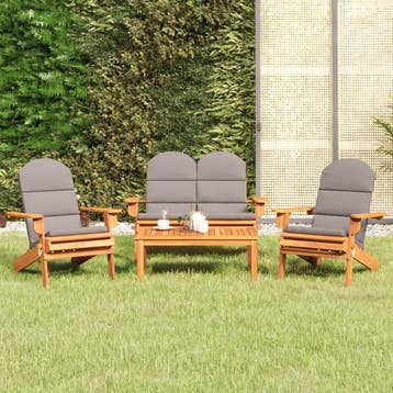vidaXL 4-delige Loungeset Adirondack massief acaciahout, Verzenden, Loungeset